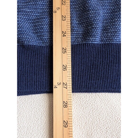 Peter Millar Two-Color Broken Jersey 1/4 Zip Golf Pullover Sweater Wool Navy XXL - Picture 8 of 8